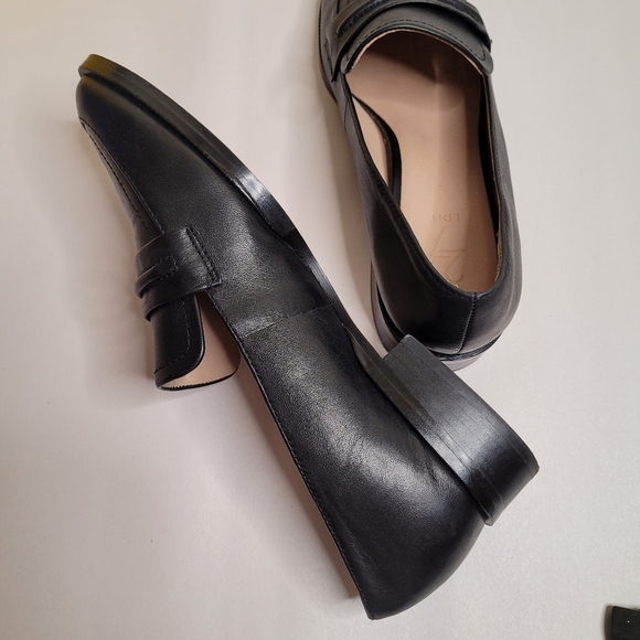 27 Edit Caroline Black Leather Loafers Womens Size 8M Minimalist Naturalizer - Picture 9 of 11